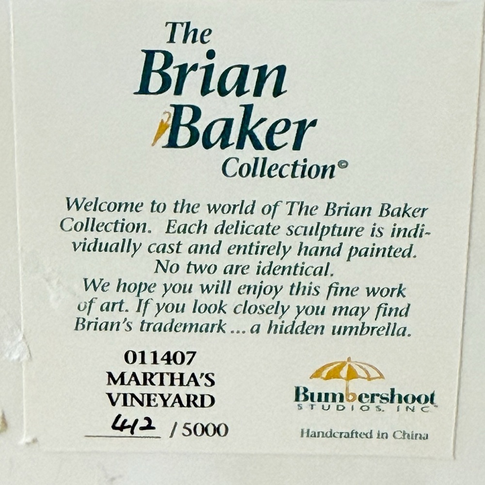 Brian Baker Martha’s Vineyard Cottage Wall Mantel Sculpture Hand Painted Vintage - Picture 3 of 16